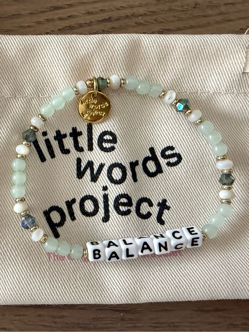 Little Words Project 'Balance' Light Green Beaded Bracelet